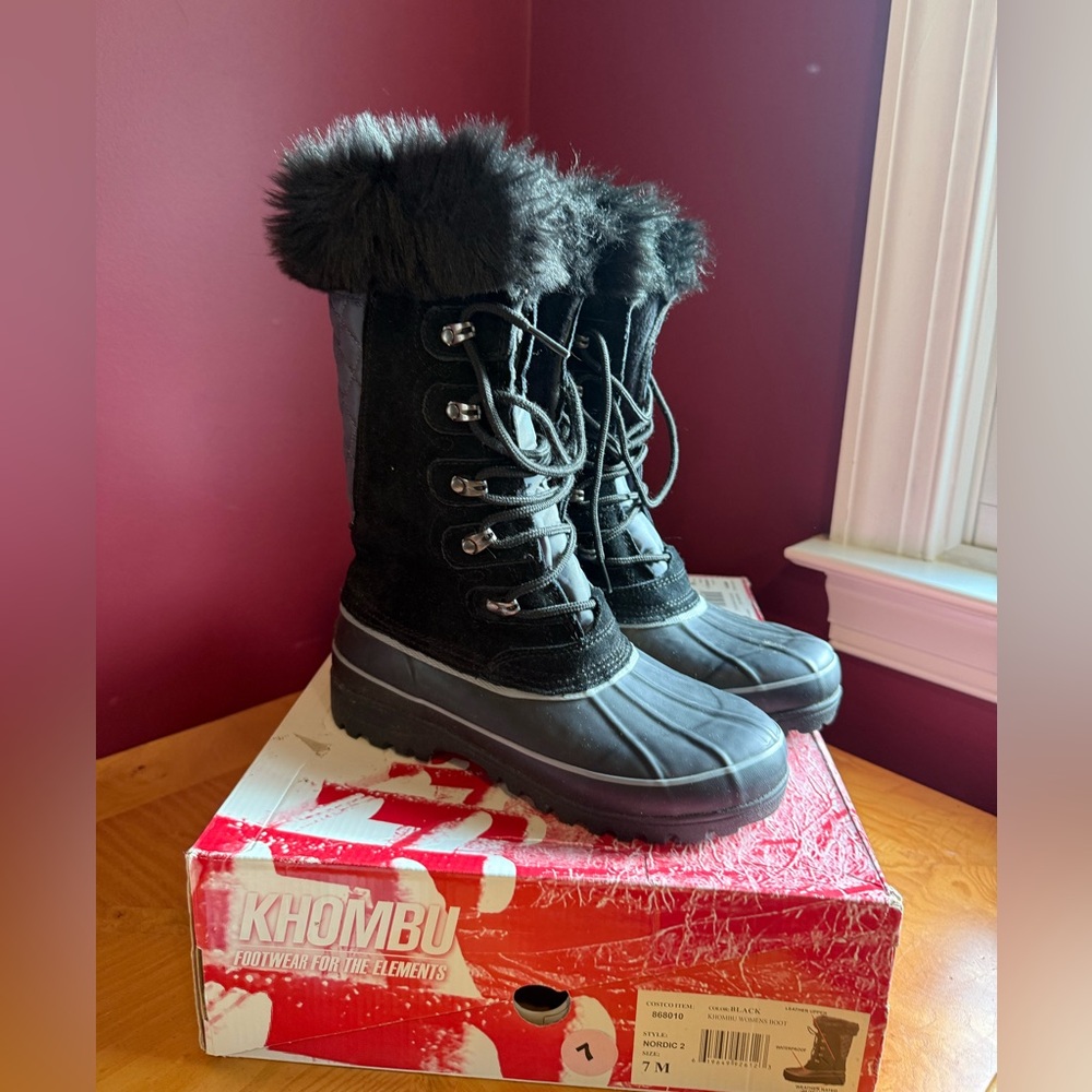 Khombu NWT Waterproof Faux Fur Lined Nordic 2 Winter Boots Size 7 M